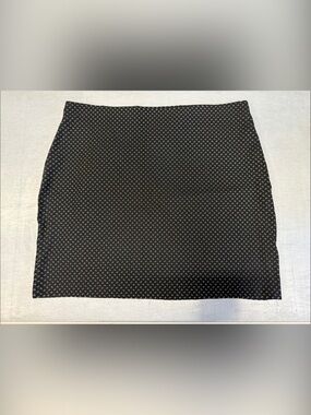 Black Skirt with Tiny White Dot Print
